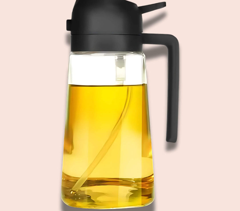 DripLock™ Oil Dispenser | Mess-Free Spray & Pour Control