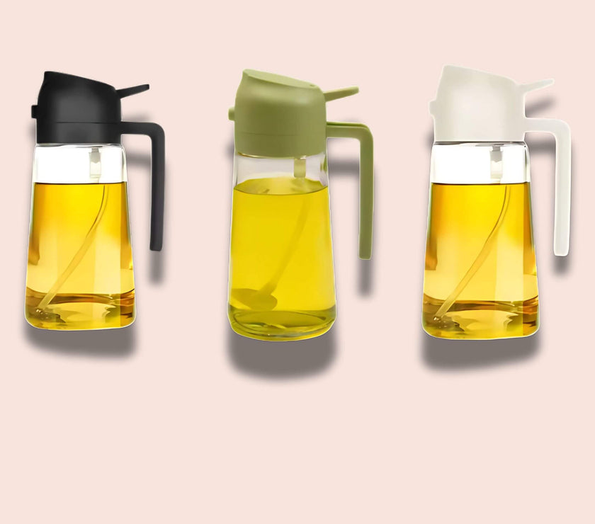 DripLock™ Oil Dispenser | Mess-Free Spray & Pour Control