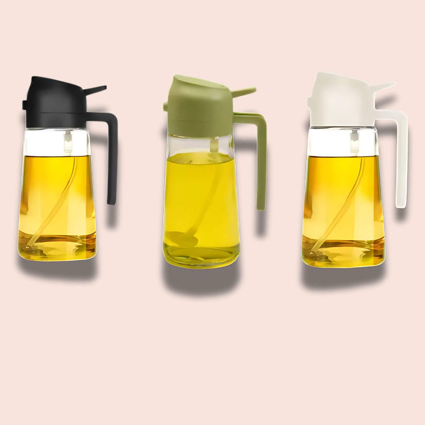 DripLock™ Oil Dispenser | Mess-Free Spray & Pour Control