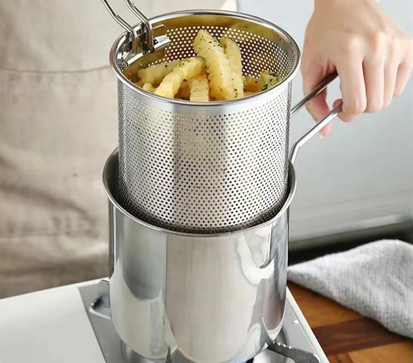 Stainless Steel Fry King™ | 4-in-1 Oil Filter Pot & Deep Fryer