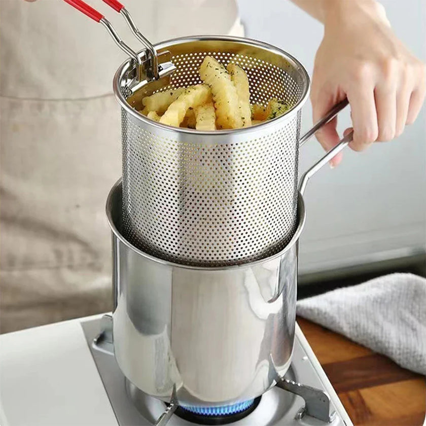 Stainless Steel Fry King™ | 4-in-1 Oil Filter Pot & Deep Fryer