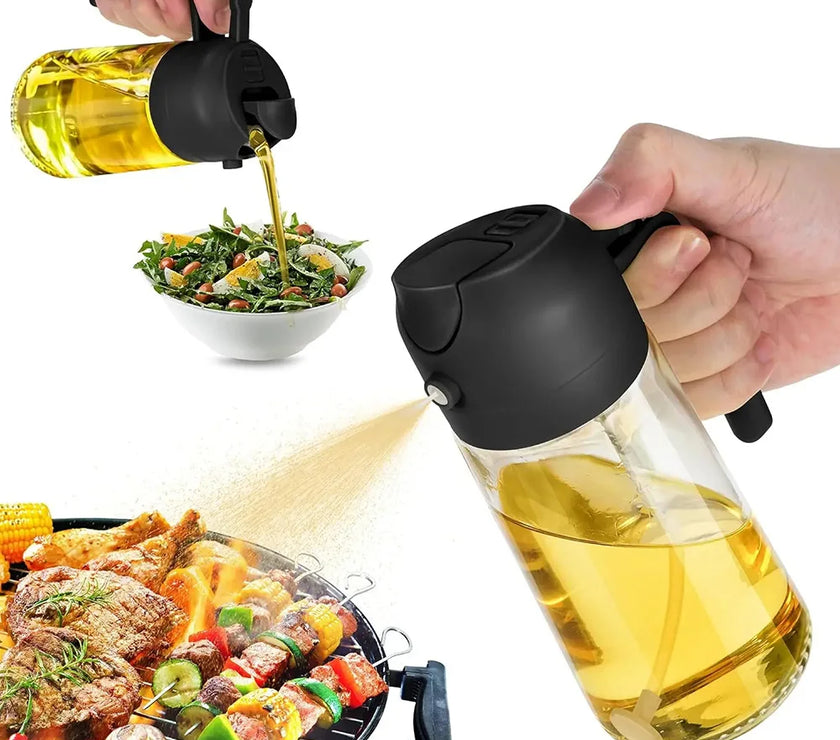 DripLock™ Oil Dispenser | Mess-Free Spray & Pour Control