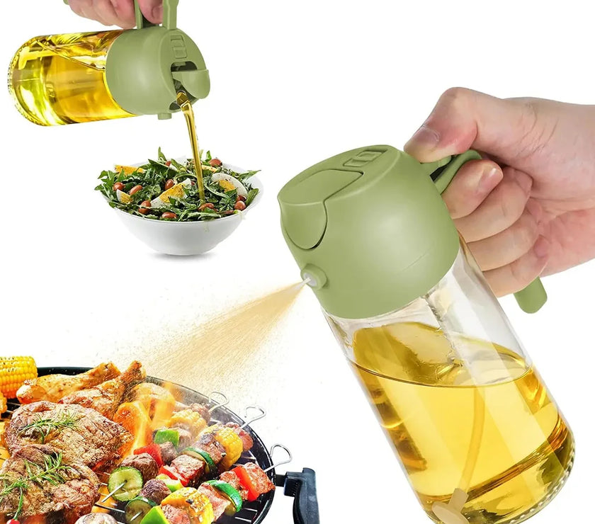 DripLock™ Oil Dispenser | Mess-Free Spray & Pour Control